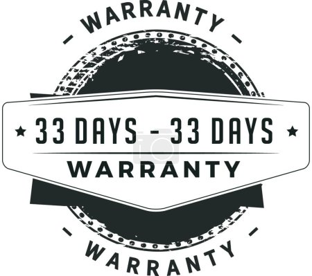 Illustration for "33 days warranty illustration design" - Royalty Free Image