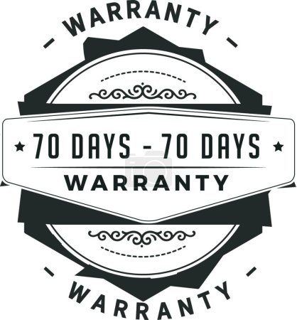 Illustration for "70 days warranty illustration design" - Royalty Free Image