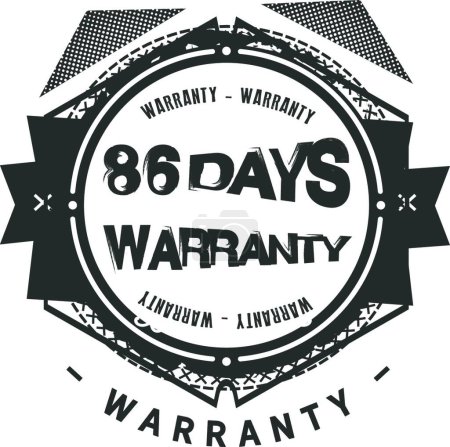 Illustration for 86 days warranty, vector illustration simple design - Royalty Free Image