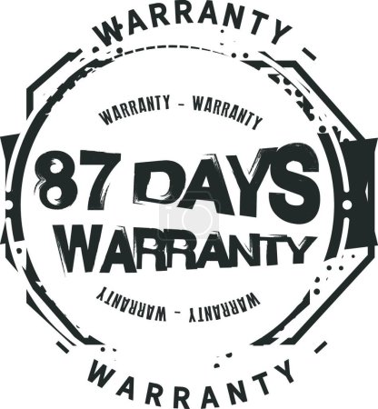 Illustration for 87 days warranty, vector illustration simple design - Royalty Free Image