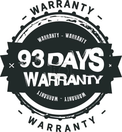Illustration for 93 days warranty, vector illustration simple design - Royalty Free Image