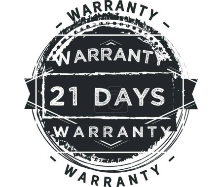 Téléchargez les illustrations : "21 days warranty illustration design" - en licence libre de droit