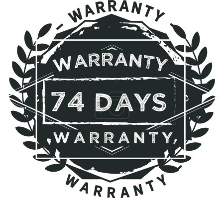 Illustration for "74 days warranty illustration design" - Royalty Free Image