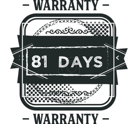 Illustration for "81 days warranty illustration design" - Royalty Free Image