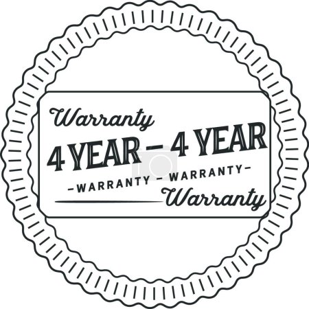 Illustration for 4 years warranty vector illustration simple design - Royalty Free Image