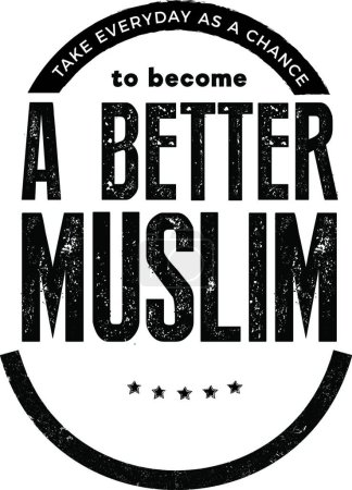 Illustration for Become a better muslim vector illustration - Royalty Free Image