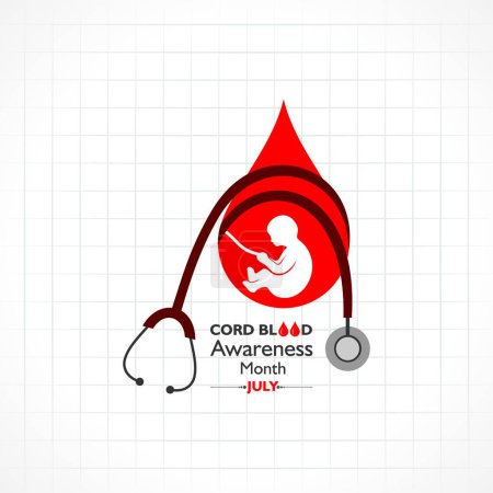 Illustration for Cord Blood awareness month observed in July Every Year - Royalty Free Image