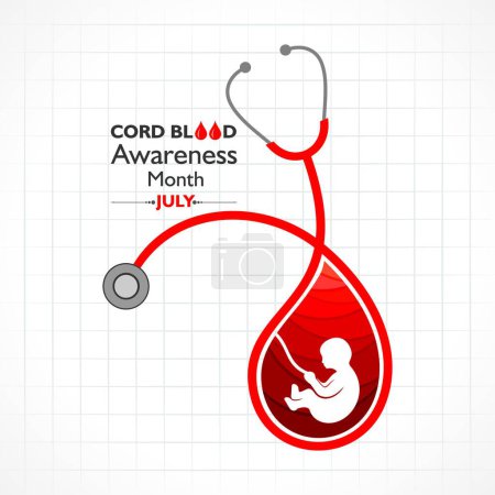 Illustration for Cord Blood awareness month observed in July Every Year - Royalty Free Image
