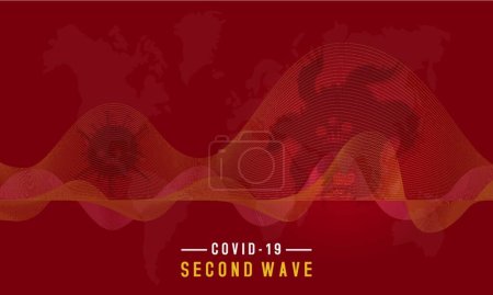 Illustration for Covid19 red banner, vector illustration simple design - Royalty Free Image