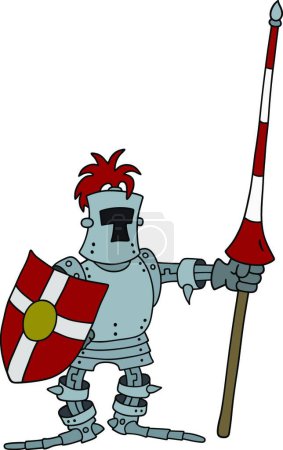 Illustration for The funny knight, vector illustration simple design - Royalty Free Image