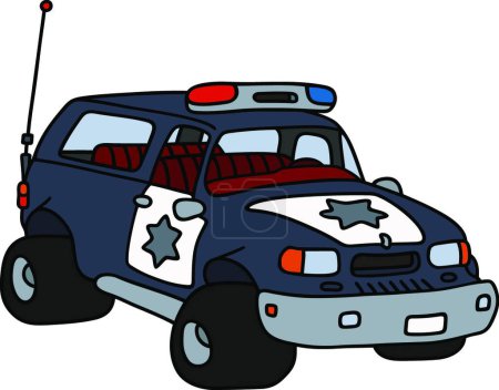 Ilustración de "The funny big terrain police car" - Imagen libre de derechos