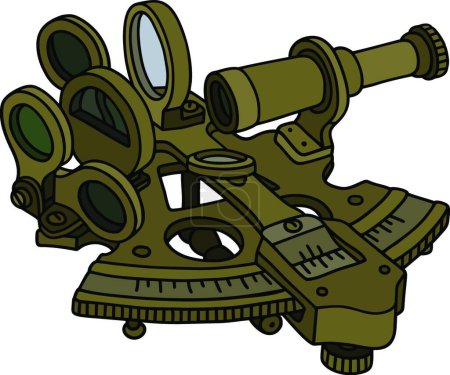 Illustration for "The vintage brass sextant" - Royalty Free Image