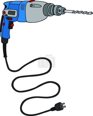 Illustration for Blue impact drill, vector illustration simple design - Royalty Free Image