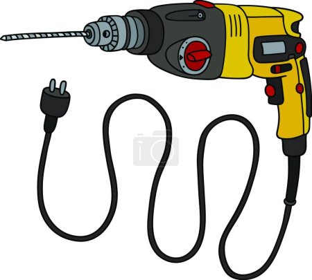 Illustration for Yellow impact drill, vector illustration simple design - Royalty Free Image
