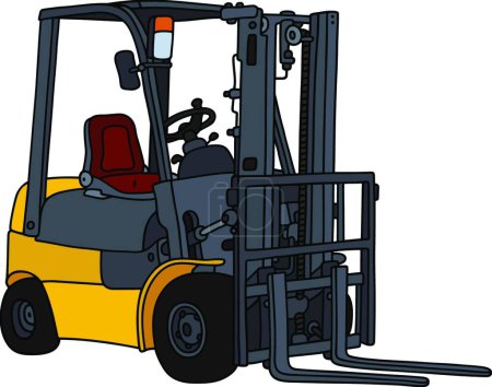 Illustration for Yellow hydraulic forklifts, vector illustration simple design - Royalty Free Image