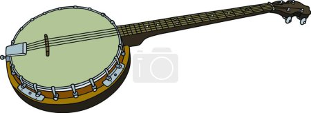 Téléchargez les illustrations : Banjo à quatre cordes, illustration vectorielle - en licence libre de droit
