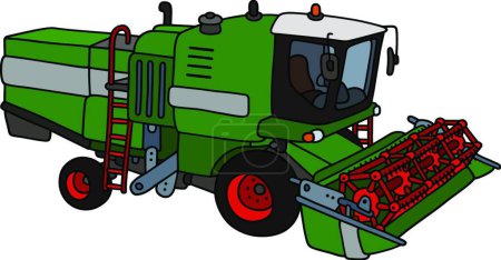 Illustration for Funny green harvester, vector illustration - Royalty Free Image