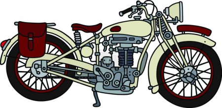 Illustration for Vintage white motorcycle, vector illustration - Royalty Free Image