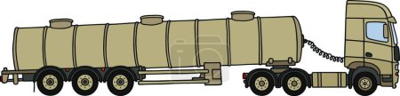Illustration for Sand tank semitrailer, vector illustration - Royalty Free Image