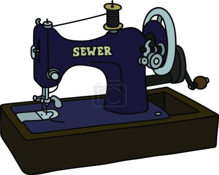 Illustration for Retro sewing machine, vector illustration - Royalty Free Image