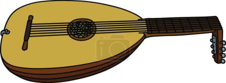 Illustration for Historical wooden lute, vector illustration - Royalty Free Image