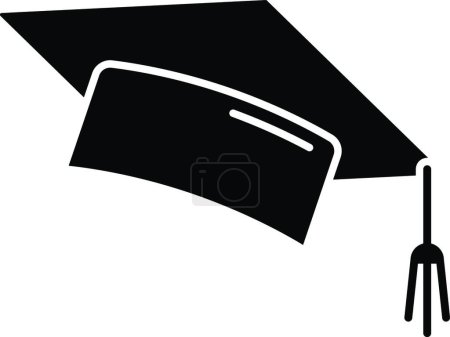 Illustration for Graduation cap black glyph icon - Royalty Free Image