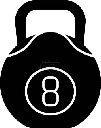 Illustration for Kettlebell black glyph icon - Royalty Free Image