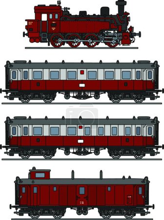 Illustration for Retro steam train, vector illustration - Royalty Free Image