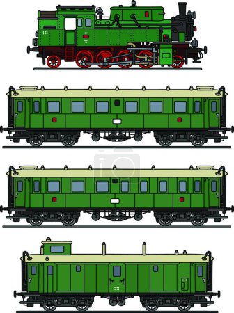 Téléchargez les illustrations : Train à vapeur classique, illustration vectorielle - en licence libre de droit