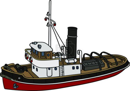 Ilustración de Remolcador del puerto viejo, ilustración del vector - Imagen libre de derechos