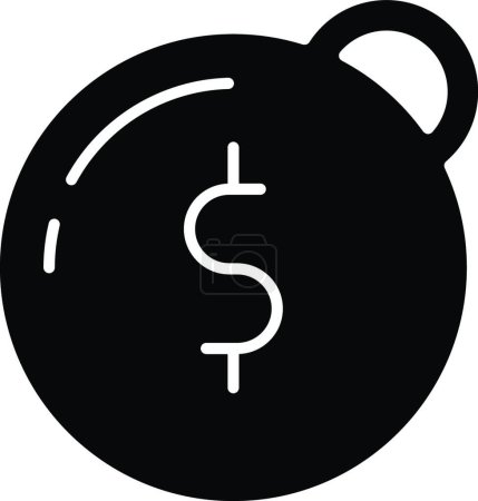 Illustration for Heavy debt black glyph icon - Royalty Free Image