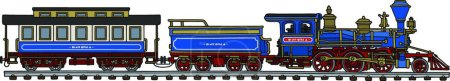 Illustration for Classic american train, vector illustration - Royalty Free Image