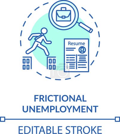 Illustration for "Frictional unemployment turquoise concept icon" - Royalty Free Image