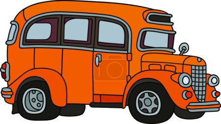 Ilustración de Autobús naranja retro, ilustración vectorial - Imagen libre de derechos