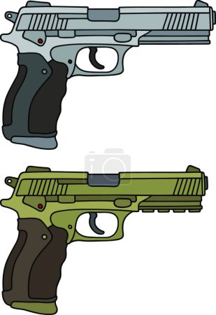 Illustration for Two big handguns, vector illustration - Royalty Free Image