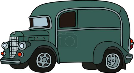 Téléchargez les illustrations : Vintage voiture de livraison, illustration vectorielle - en licence libre de droit