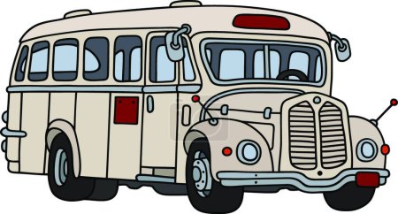 Ilustración de Viejo bus crema, ilustración vectorial - Imagen libre de derechos
