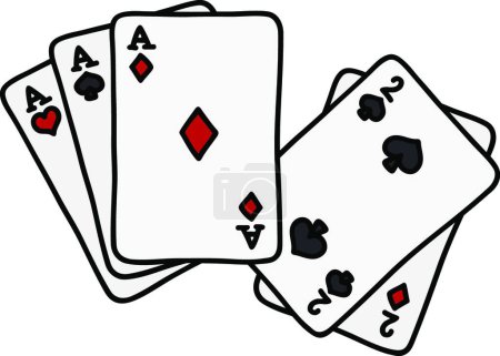 Illustration for Poker full house, vector illustration - Royalty Free Image