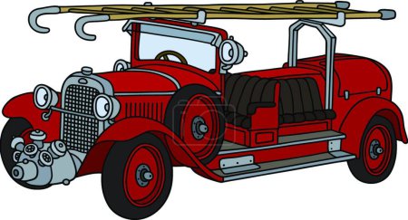 Illustration for Vintage fire truck, vector illustration - Royalty Free Image