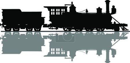 Illustration for Vintage american steam locomotive - Royalty Free Image