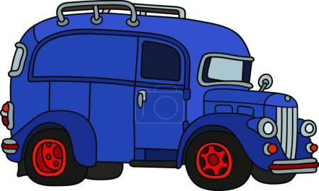 Ilustración de Vintage van azul, ilustración vectorial - Imagen libre de derechos