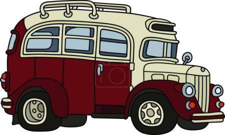 Téléchargez les illustrations : Autobus rouge vintage, illustration vectorielle - en licence libre de droit