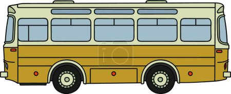 Ilustración de Bus amarillo antiguo, ilustración vectorial - Imagen libre de derechos