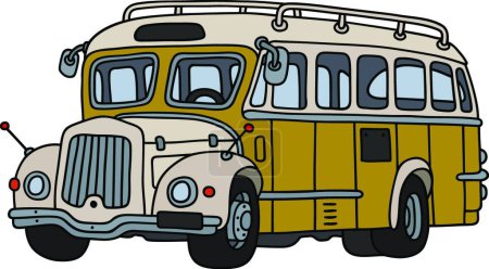 Ilustración de Autobús amarillo clásico, ilustración vectorial - Imagen libre de derechos