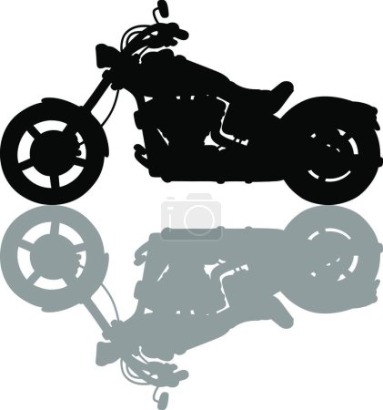 Illustration for Black silhouette of heavy motorcycle - Royalty Free Image