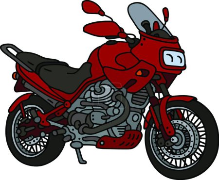 Illustration for Red heavy motorcycle, vector illustration simple design - Royalty Free Image