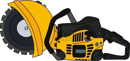 Ilustración de Sierra circular amarilla, ilustración vectorial diseño simple - Imagen libre de derechos