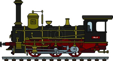 Illustration for "Vintage black steam locomotive" - Royalty Free Image