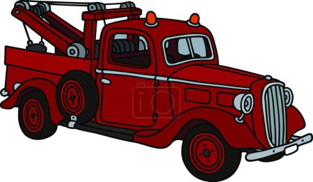 Illustration for Retro wrecking truck, vector illustration simple design - Royalty Free Image