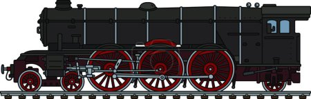 Téléchargez les illustrations : "Classic black steam locomotive" - en licence libre de droit
